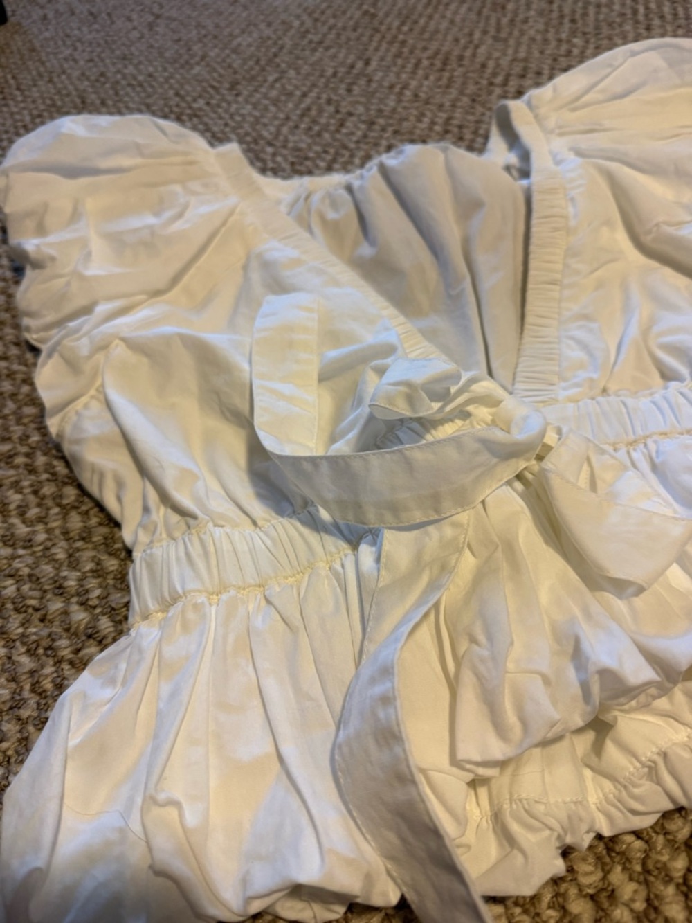 Free People Bring the Bubble Tie Waist Crop Top L - Picture 8 of 8